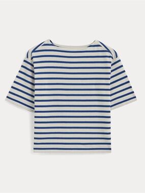 Everlane Mariner Oversized Tee - Blue & White Striped Short-Sleeve Tee